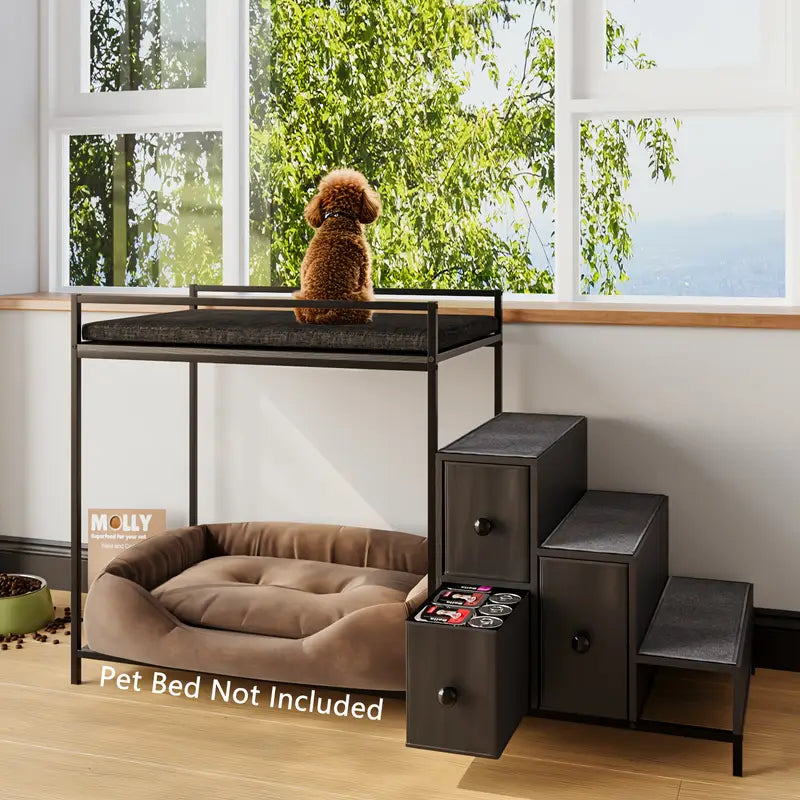 Pet Window Perch + Stairs + Storage