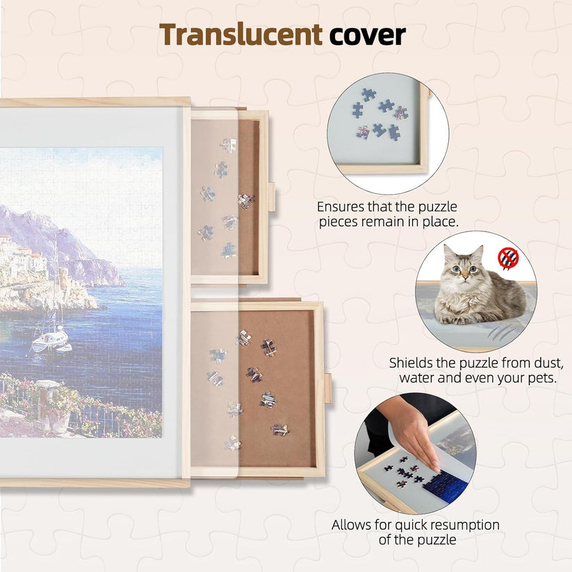 🧩 2000-Piece 2-in-1 Tilting & Rotating Wooden Jigsaw Puzzle Board