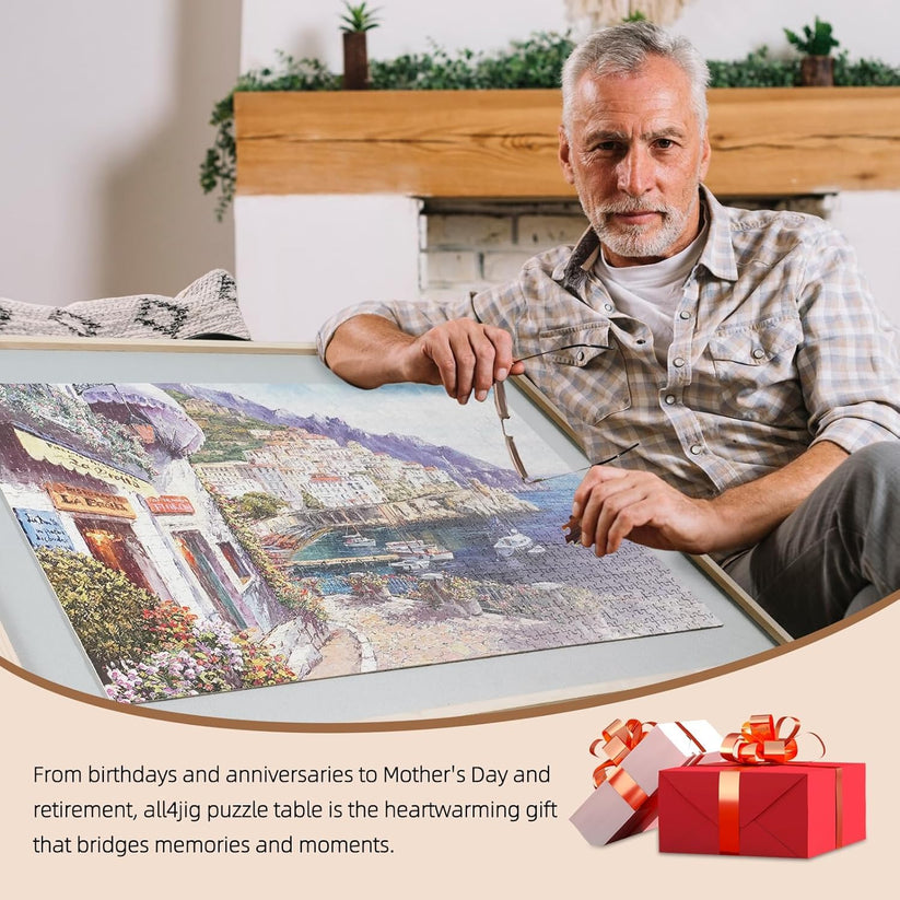 🧩&nbsp;2000-Piece 2-in-1 Tilting & Rotating Wooden Jigsaw Puzzle Board