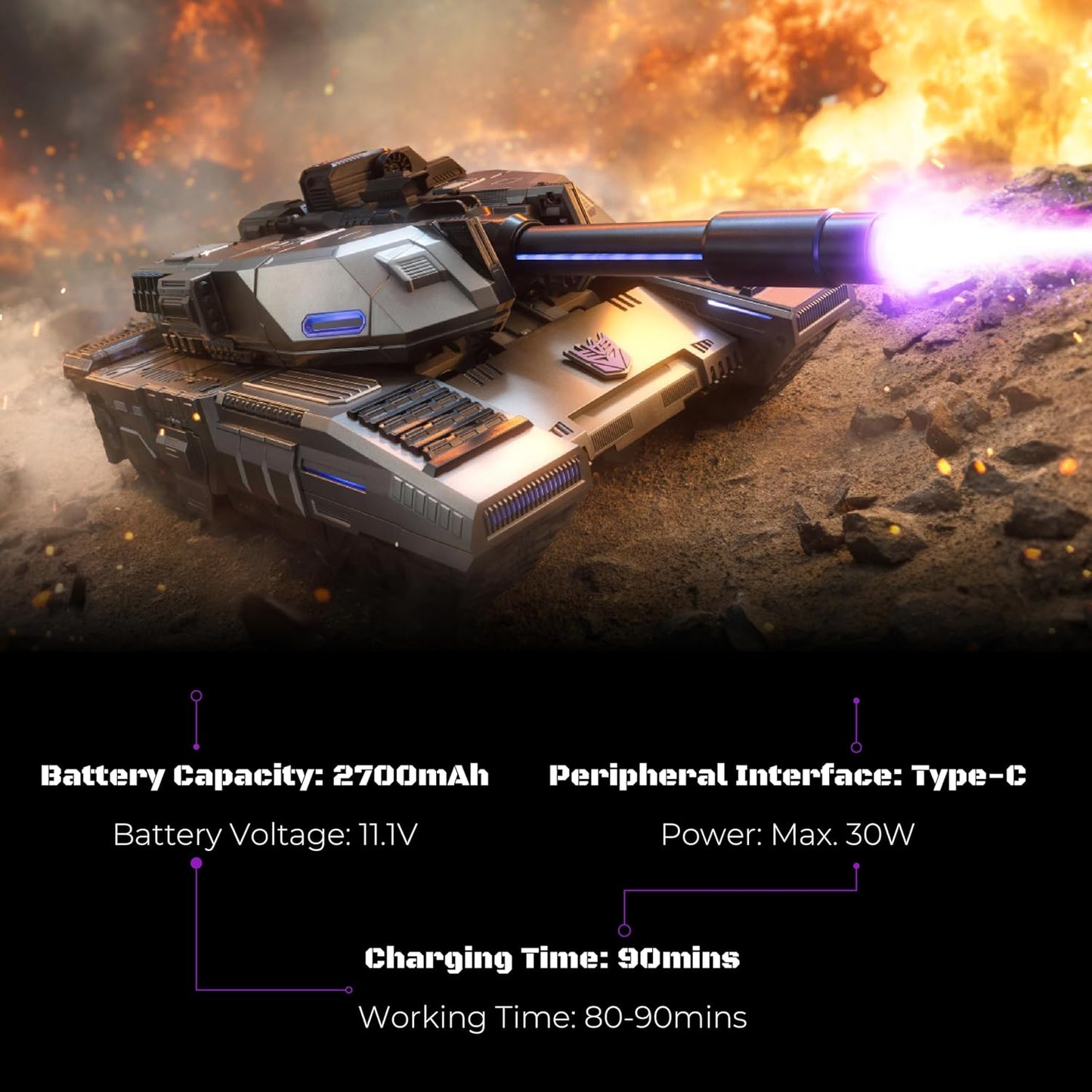 Voice-ActivatedTransforming MegatronTank & Free Shipping