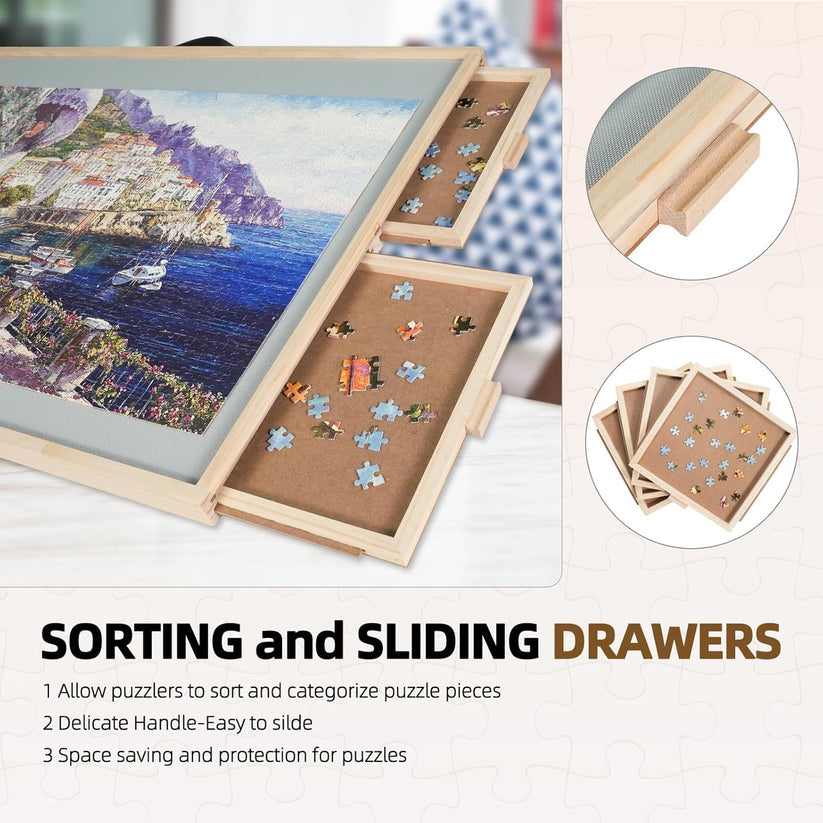 🧩&nbsp;2000-Piece 2-in-1 Tilting & Rotating Wooden Jigsaw Puzzle Board