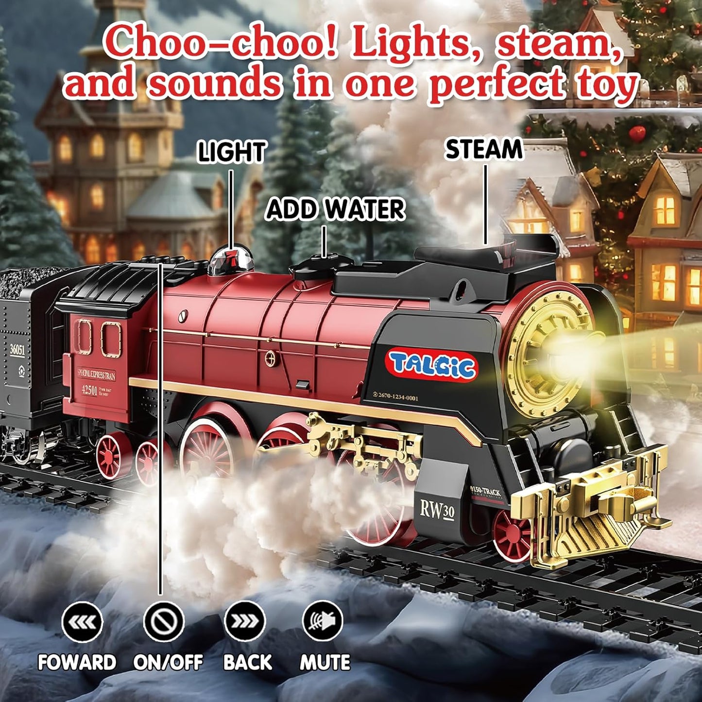 🚂 Realistic Vintage Steam Train Set