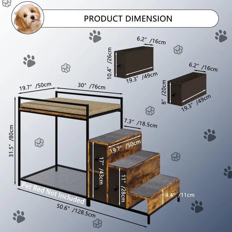 Pet Window Perch + Stairs + Storage