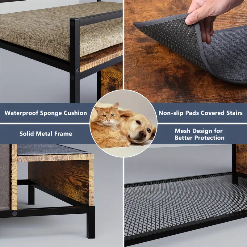 Pet Window Perch + Stairs + Storage