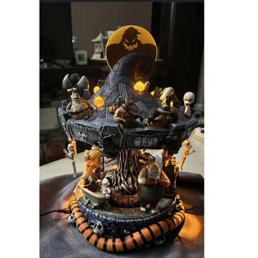 The Nightmare Before Christmas Rotating Musical Carousel Sculpture: Lights Up