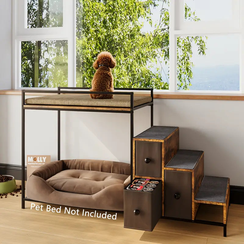 Pet Window Perch + Stairs + Storage
